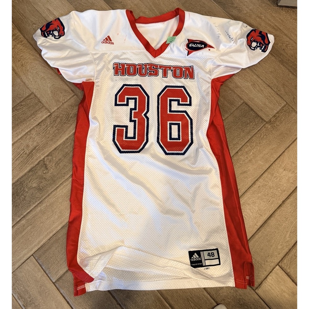 Houston Cougars 2004 C-USA Game Used Worn NCAA Football Adidas Jersey 36